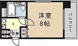 ラディアント3 1Kの間取図画像