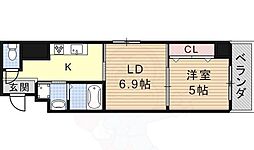 カトルセゾン金山 1LDKの間取図画像