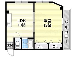 峰ビル 1LDKの間取図画像