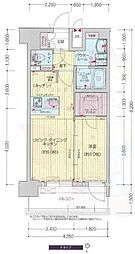 プレサンス伏見アーバンベース 1LDKの間取図画像