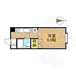メゾン山本 1Kの間取図画像