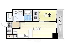 ヴェルジュコート1 1LDKの間取図画像