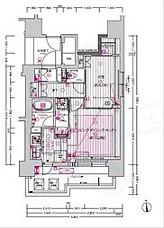 プレサンスロジェ金山駅前 1LDKの間取図画像