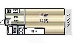 村上ハイツ ワンルームの間取図画像
