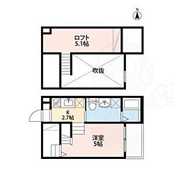 メゾンドルミナス ワンルームの間取図画像