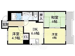 レスカール千代田 3DKの間取図画像
