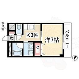 グランディール・163 1DKの間取図画像