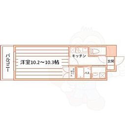ヴァンクール鶴舞 1Kの間取図画像