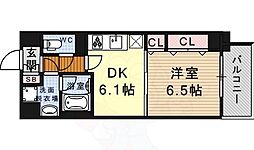 タウンコート御園 1DKの間取図画像