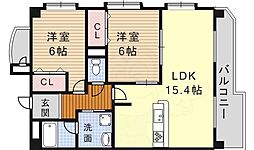 クレールモリ7 2LDKの間取図画像
