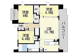 ブライム名古屋 3LDKの間取図画像