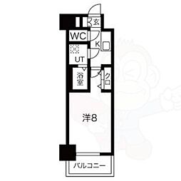 エスリード金山リュクス 1Kの間取図画像