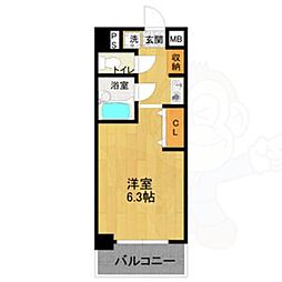 ミスターワシントンビル ワンルームの間取図画像