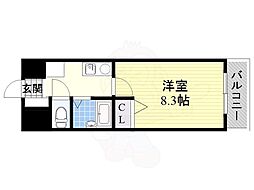H.O.M.E.S伊勢山 1Kの間取図画像