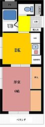 コーポアンビシャス 1DKの間取図画像