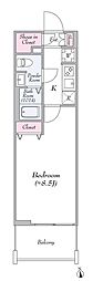 Log浅草west 1Kの間取図画像