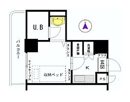 東急東横線 中目黒駅 徒歩5分の賃貸マンション 9階1Kの間取り