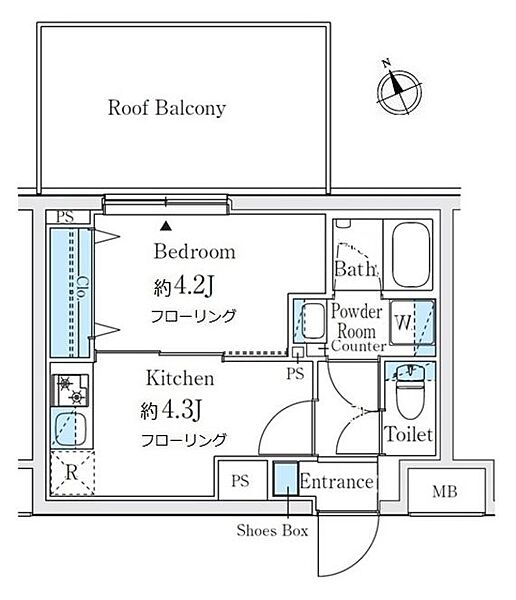 クレアポルテ川口元郷 ｜埼玉県川口市元郷1丁目(賃貸マンション1K・5階・24.22㎡)の写真 その2