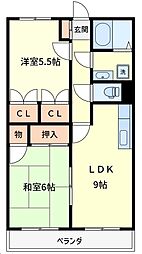 エクセルハイツ601 2LDKの間取図画像