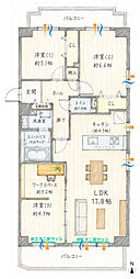 イトーピア千代田マンション 3LDKの間取図画像