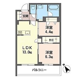 ルル・アルエット 2LDKの間取図画像