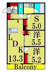 間取図画像 2SLDK