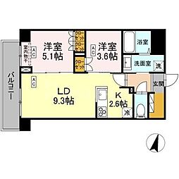 ロイジェント西新井 2LDKの間取図画像