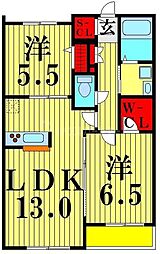 オブロン・ジ・エール 2LDKの間取図画像
