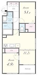 Le SOLEIL(ル・ソレイユ) 1SLDKの間取図画像