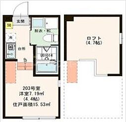 ハーモニーテラス梅田12 1Kの間取図画像