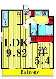 アーバンパーク六町 1LDKの間取図画像