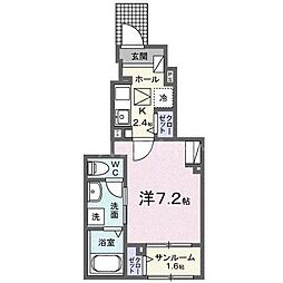 ナナラーピカケ 1Kの間取図画像