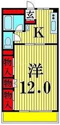 TKハイツ 2Kの間取図画像