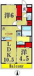 レイストリーフ 2LDKの間取図画像