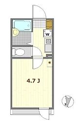 ノーザンロード扇大橋 1Kの間取図画像