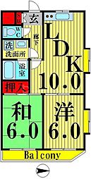 パークヒル西新井 2LDKの間取図画像