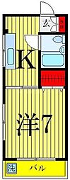 ヴィラパルフェ 1Kの間取図画像