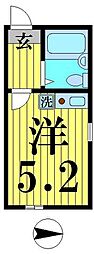 ベルエステート竹ノ塚A ワンルームの間取図画像