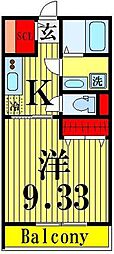 エクセルシス 1Kの間取図画像