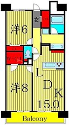ロイヤルパークス西新井 2LDKの間取図画像