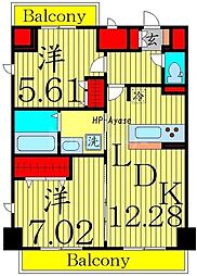 GrandeCarro 2LDKの間取図画像