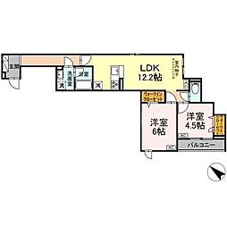 セレスティア江北II 2LDKの間取図画像