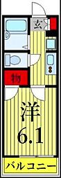 SHISUIA棟 1Kの間取図画像