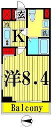グランフォース西新井アヴェニール 1Kの間取図画像