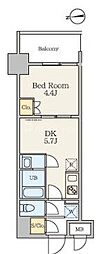 Alivis五反野 1DKの間取図画像