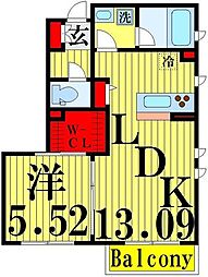 エトワールフルール 1LDKの間取図画像