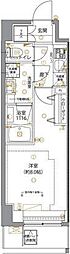 ユリカロゼ五反野2 1Kの間取図画像