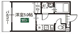 MELDIA舎人2 1Kの間取図画像