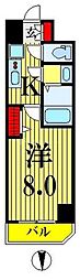 ベルシード五反野 1Kの間取図画像