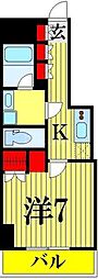 MAXIVニシアライ 1Kの間取図画像